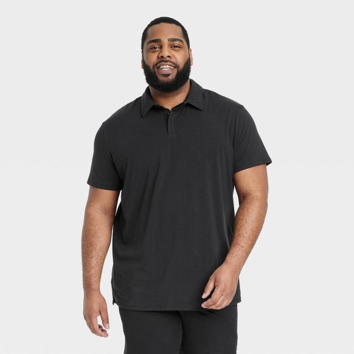 Men's Big Supima Cotton Polo Shirt - All In Motion Black