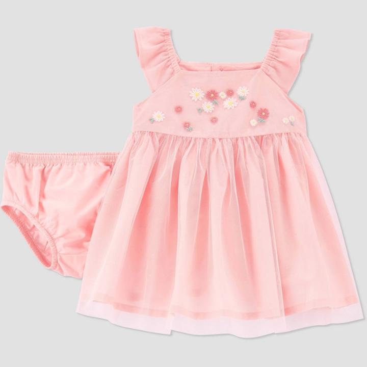 Baby Girls' Floral Tulle Dress - Just One You Made By Carter's Pink Newborn