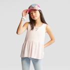 Girls' Lace-up Peplum Tank Top - Art Class Pink Dogwood