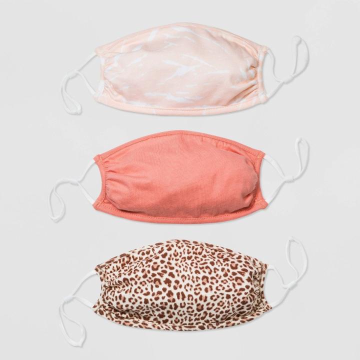 Harper & Elliott Kids' 3pk Tie-dye Cheetah Mask - Harper & Elliot, Pink