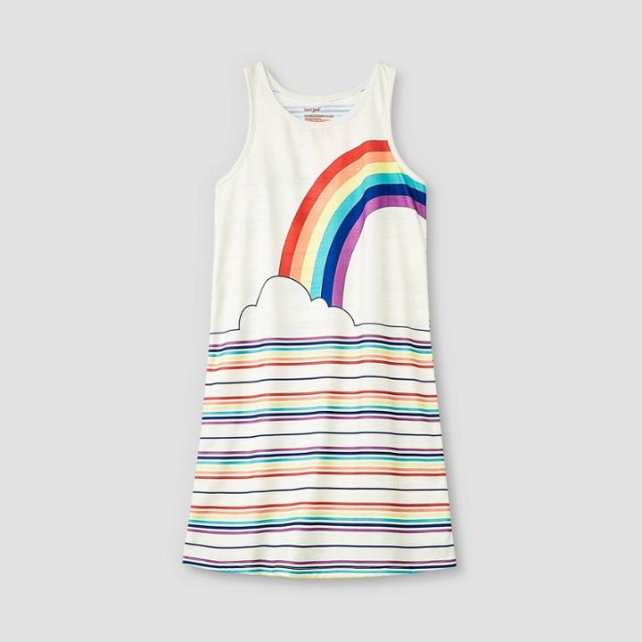 Girls' Rainbow Striped Tank Nightgown - Cat & Jack Oatmeal