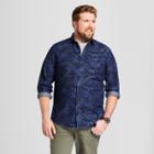 Men's Big & Tall Long Sleeve Button-down Shirt - Goodfellow & Co Navy (blue) Voyage