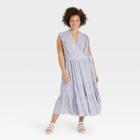 Women's Plus Size Ruffle Sleeveless Wrap Dress- Universal Thread Blue