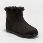 Girls' Haiden Microsuede Fleece Ankle Fashion Boots - Cat & Jack Black