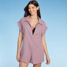 Women's Short Sleeve Button-up Cover Up Playsuit - Shade & Shore
