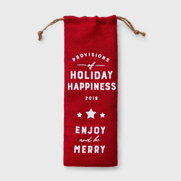 Burlap Provisions Of Holiday Happiness Gift Bag Red - Wondershop