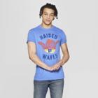 Men's Short Sleeve Crew Neck Raised By Waves Graphic T-shirt - Awake Blue