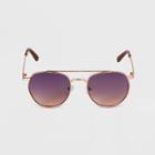Women's Round Metal Sunglasses - A New Day Gold