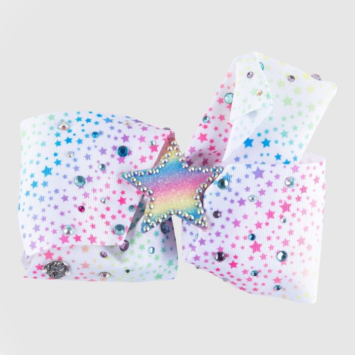 Girls' Jojo Siwa Printed Bow With Stones Hair Clip