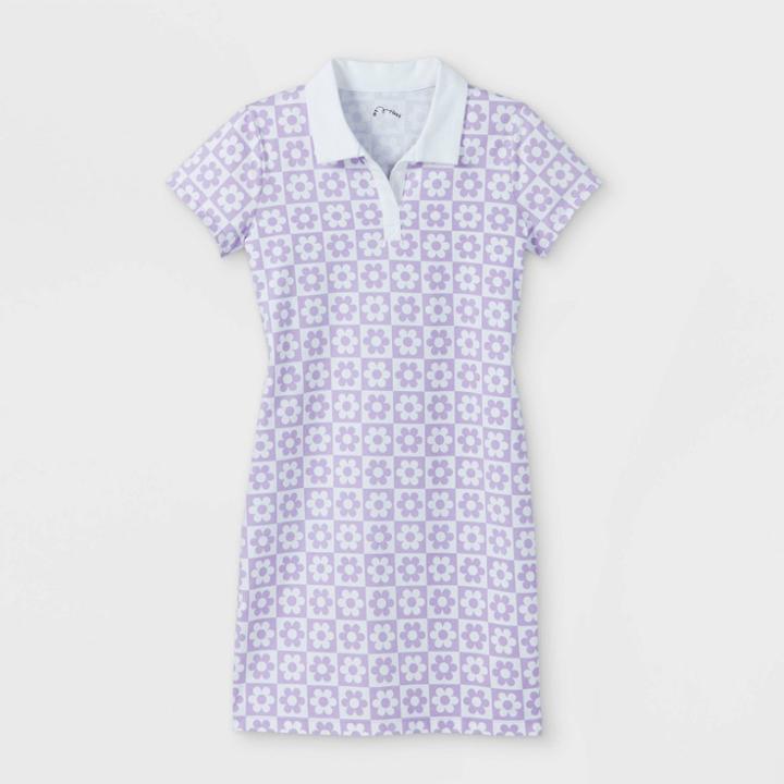 Girls' Polo Dress - Art Class Blue Checkered