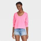 Women's French Terry Scoop Sweatshirt - Universal Thread Pink