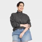 Women's Plus Size French Terry Quarter Zip Sweatshirt - Universal Thread Dark Gray
