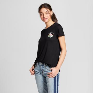 Women's Wander Desert Short Sleeve Crew Neck T-shirt - Modern Lux (juniors') - Black