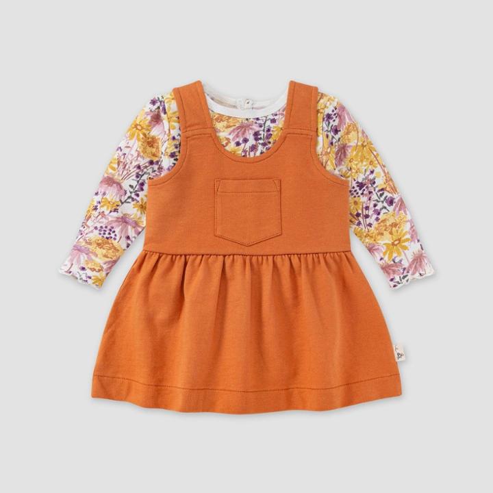 Burt's Bees Baby Baby Wildflowers Grow Bodysuit & Dress Set - Light Brown