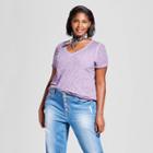 Women's Plus Size V-neck T-shirt - Ava & Viv Lilac