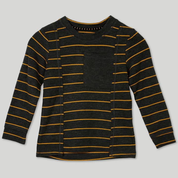 Afton Street Toddler Boys' Stripe Long Sleeve T-shirt - Yellow