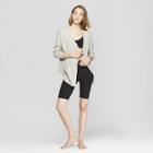 Women's Long Sleeve Waffle Button-up Lounge Sweatshirt - Colsie Gray