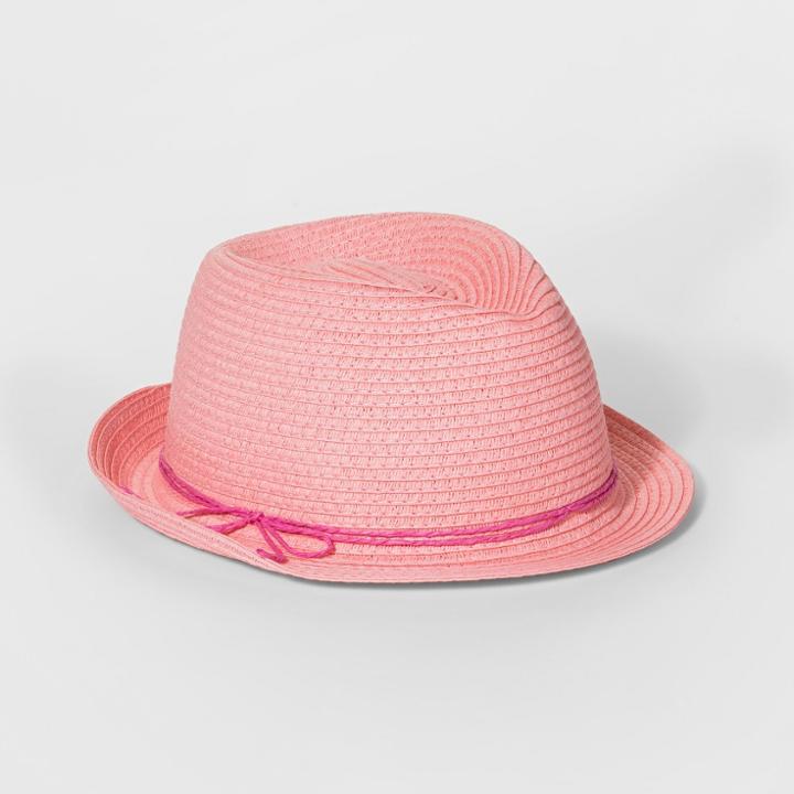 Girls' Wood Beads Band Fedora Hat - Cat & Jack Pink