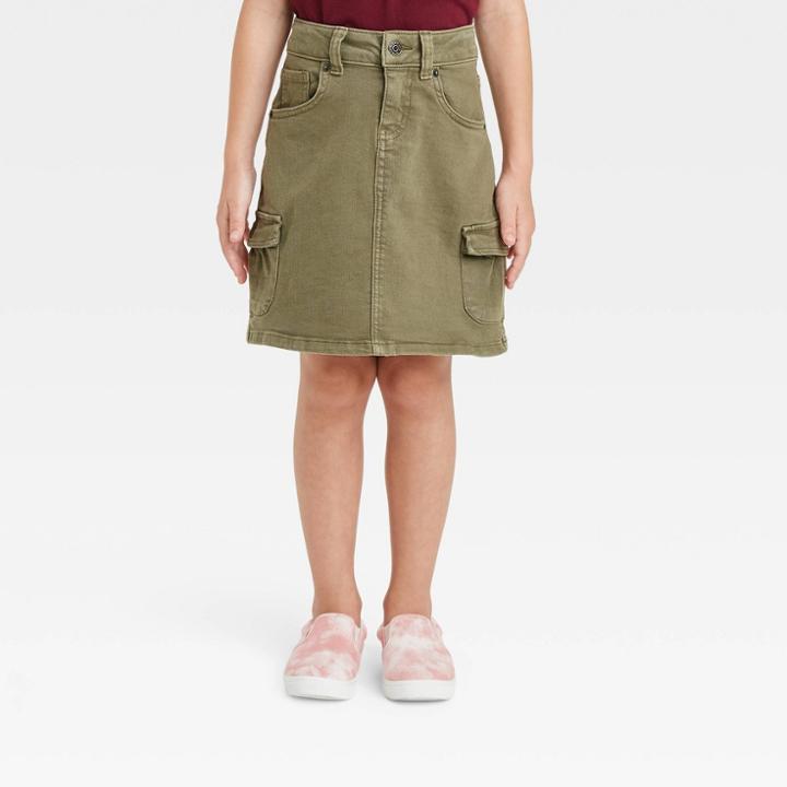 Girls' Cargo Jeans Skirt - Cat & Jack Olive