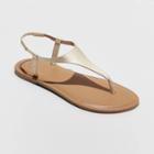 Women's Norah T-strap Naked Sandals - A New Day Gold
