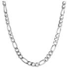 West Coast Jewelry Men's Crucible Stainless Steel Polished Figaro Chain Necklace (6.9mm),
