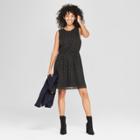 Women's Fleck Sleeveless Shine Dress - A New Day Black