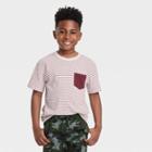 Boys' Striped Short Sleeve Colorblock T-shirt - Cat & Jack Cream
