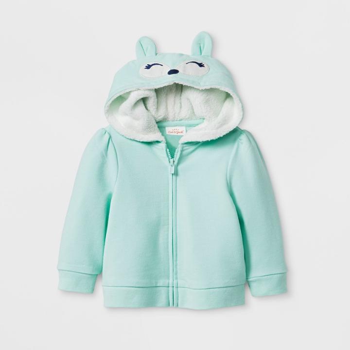 Baby Girls' Fox Hoodie Jacket - Cat & Jack Green Newborn