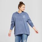 Women's Plus Size Follow Your Heart Graphic Hooded Sweatshirt - Zoe+liv Navy
