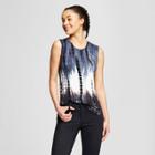 Women's Cactus Scoop Neck Graphic Tank Top - Zoe+liv (juniors') Navy