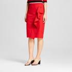 Women's Ruffle Pencil Midi Skirt - Who What Wear Red