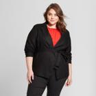 Women's Plus Size Long Sleeve Wrap Blazer - Who What Wear Black