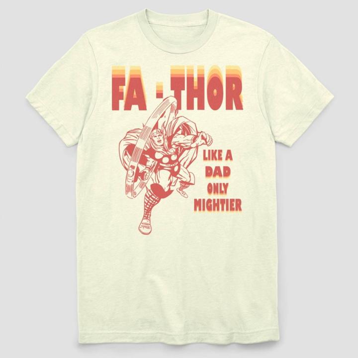 Men's Marvel Fa Thor Retro Short Sleeve Graphic T-shirt - White