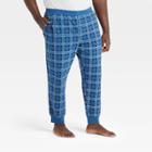 Men's Big & Tall Plaid Knit Jogger Pajama Pants - Goodfellow & Co Blue