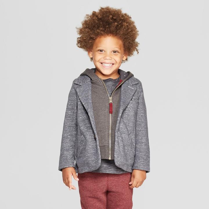 Genuine Kids From Oshkosh Toddler Boys' 2-in-1 Blazer And Hoodie - Gray