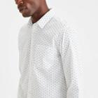 Dockers Men's Striped Long Sleeve Casual Woven Shirt - White