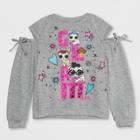Girls' L.o.l. Surprise! Pets Glam Long Sleeve Sweatshirt - Heather Gray