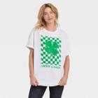 Grayson Threads Women's St. Patrick's Day Short Sleeve Oversized Graphic T-shirt - White Checkered