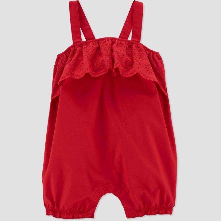 Baby Girls' Eyelet Romper - Just One You Made By Carter's Red