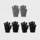 Women's 3pk Tech Touch Gloves - Wild Fable Dark Gray Heather, Ps Dark Grey Heather