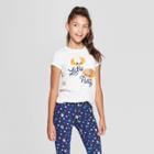 Girls' Short Sleeve Latke Party Hanukkah Graphic T-shirt - Cat & Jack Cream