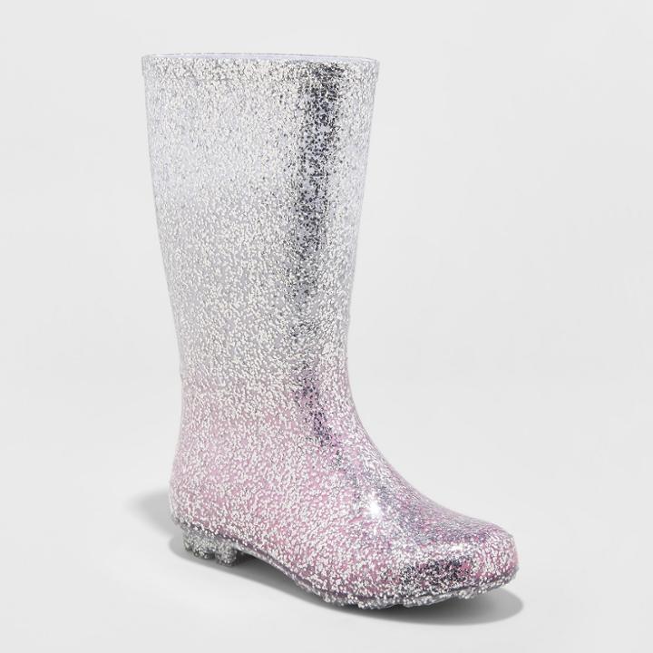 Girls' Evelyn Glitter Rain Boots - Cat & Jack