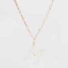 Sugarfix By Baublebar Pearl Initial M Pendant Necklace - Pearl, White