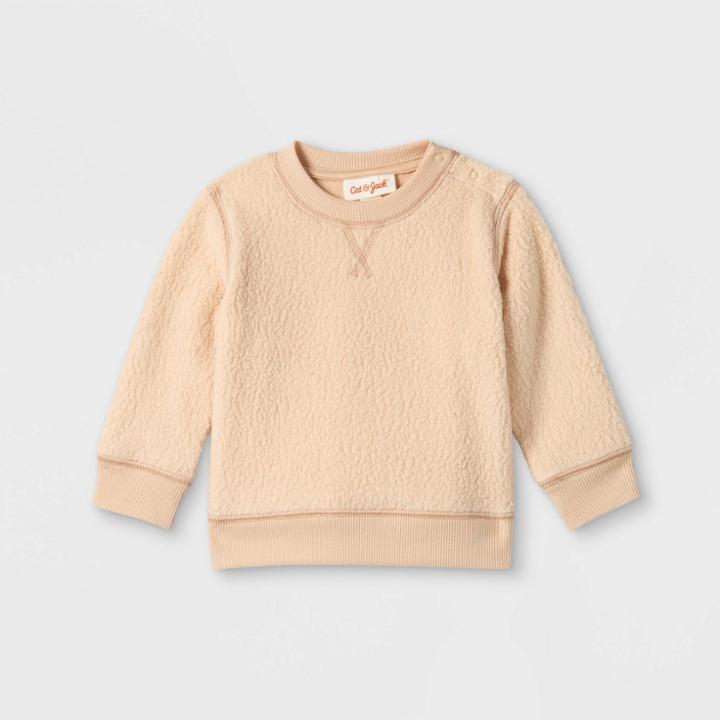 Baby Fleece Pullover Sweatshirt - Cat & Jack Cream
