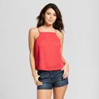 Women's Ruffle Trim Tank Top - Universal Thread Red