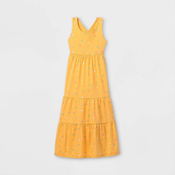 Girls' Sleeveless Knit Maxi Dress - Cat & Jack Light Mustard
