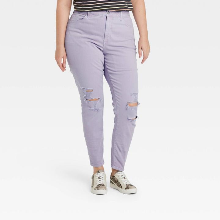Women's Plus Size High-rise Skinny Stretch Ankle Jeans - Universal Thread Lilac