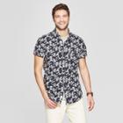Men's Printed Slim Fit Short Sleeve Button-down Shirt - Goodfellow & Co Federal Blue