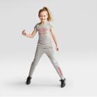 Umbro Girls' Polka Dots Logo Tech T-shirt - Gray Heather