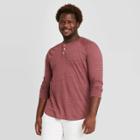 Men's Tall Standard Fit Long Sleeve Henley Jersey T-shirt - Goodfellow & Co Red